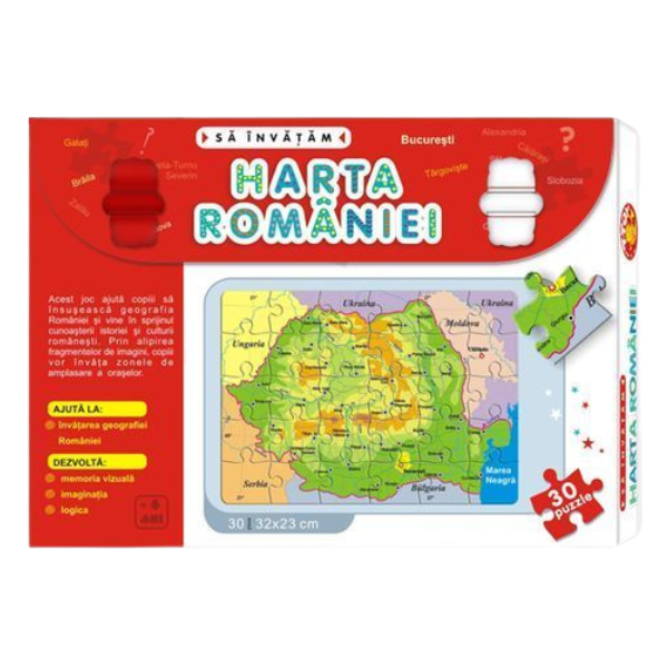 Puzzle MIDI “Harta Romaniei”, 30 elem.